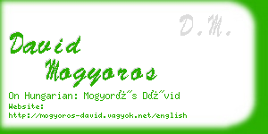 david mogyoros business card